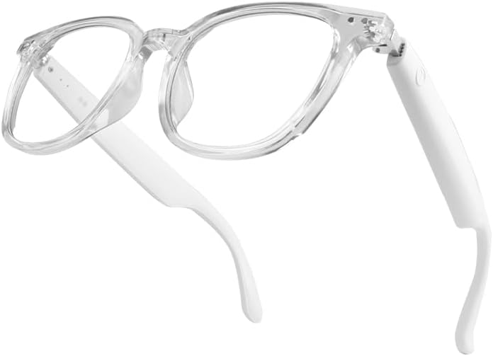 Bluetooth Audio Smart Glasses, Blue Light Glasses for Women Men, Remote Shooting, Open Ear Sound Mic &Speakers, Magnetic Charging, Color-Changing & Polarized Lenses, Voice Assistant (GS07-Clear) - Image 9